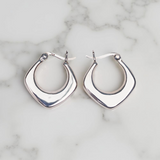 Silver Square Hoops - 2cm