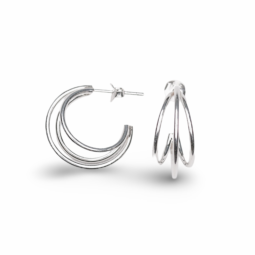 ★MIDNIGHT MOMENT.★ triple hoop square earring Machete Square Hoop Earrings in Poppy – MACHETE