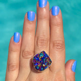 Rainbow Rock Crystal Druzy Ring