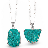 Dioptase Calcite Green Druzy Necklace