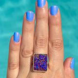 Rainbow Rock Crystal Druzy Ring