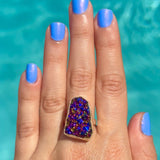 Rainbow Rock Crystal Druzy Ring