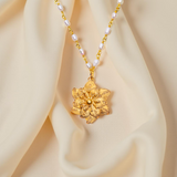 Filigree Gardenia Pearl Necklace
