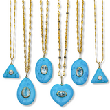 Turquoise + Topaz Inlay Necklace