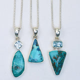 Shattuckite Blue Topaz Necklace - Small