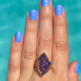 Rainbow Rock Crystal Druzy Ring