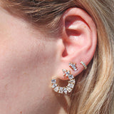 Crystal Array Bling Earrings - Gold