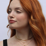 Crystal Cross Necklace - Gold