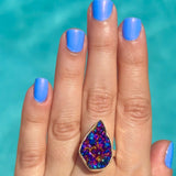 Rainbow Rock Crystal Druzy Ring