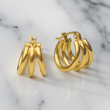 Triple Hoop Earrings - Gold