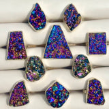 Rainbow Rock Crystal Druzy Ring