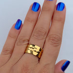 Stackable waterproof durable 18k gold-plated stainless steel ring tarnish free nickel free