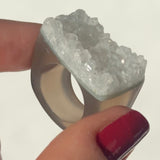 Carved Rock Ring (SIZE 5-8) Light Amethyst, Agate, Quartz