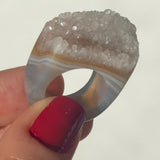 Carved Rock Ring (SIZE 5-8) Light Amethyst, Agate, Quartz