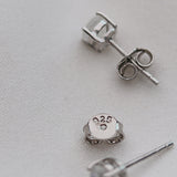 Faceted Moonstone Studs - Round