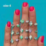Abalone Geo Ring - size 5-6