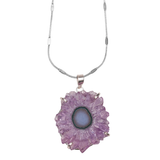 Amethyst Flower Necklace - Silver