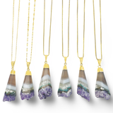 Amethyst Agate Point Necklace