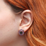 Amethyst Flower Studs