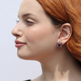 Amethyst Flower Studs