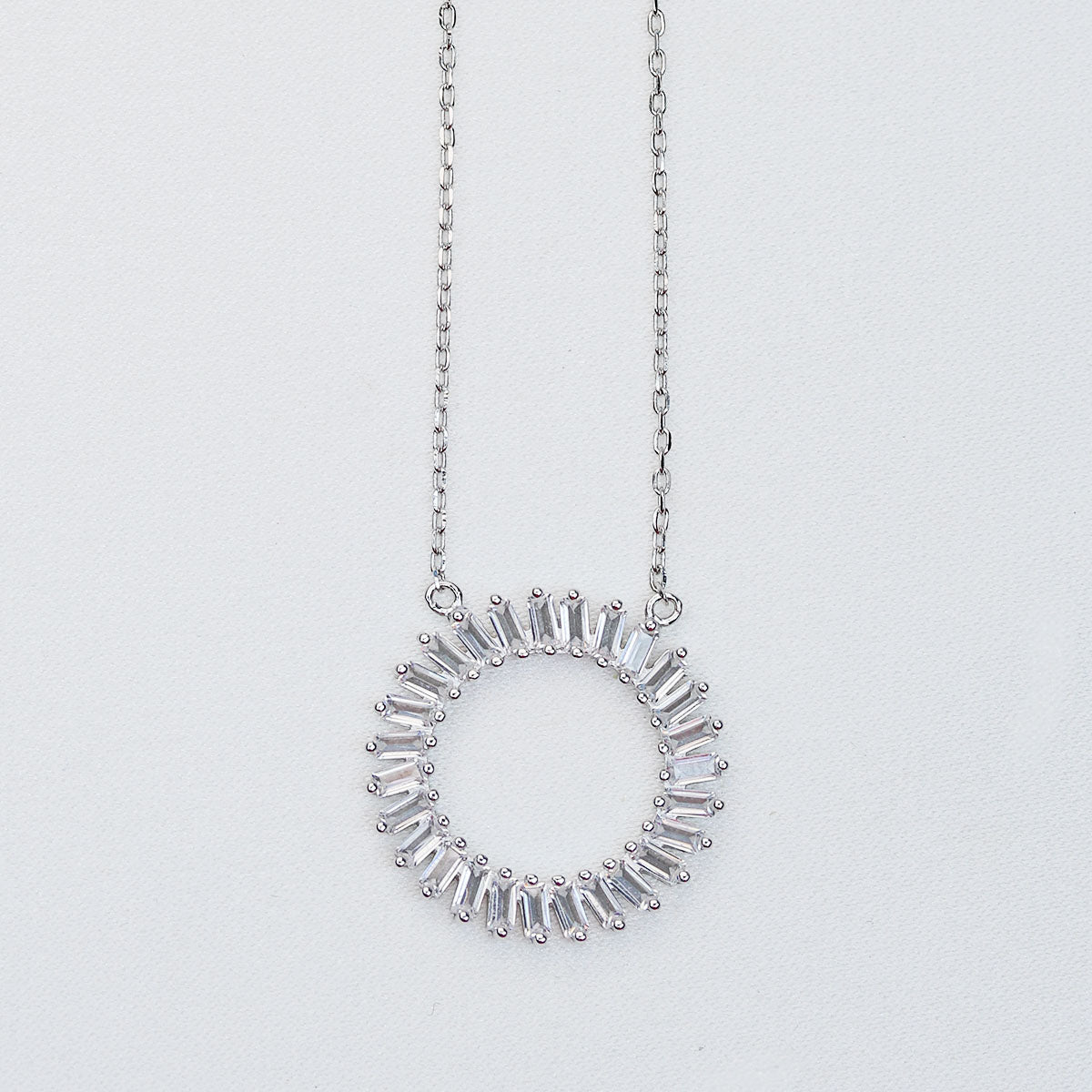 Silver Crystal hotsell Baguette Necklace