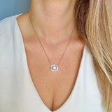 cubic zirconia baguettes solid 925 sterling silver charm necklace