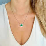 cubic zirconia baguettes solid 925 sterling silver charm necklace