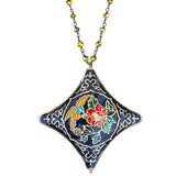 Enamel Cloisonné Star Medallion Necklace - Black
