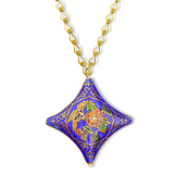 Enamel Cloisonné Star Medallion Necklace - Blue
