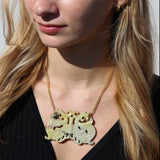 Antique Carved Jade Dragon Butterfly Necklace