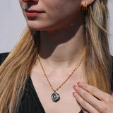 Black Carved Rose Necklace