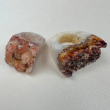 Carved Rock Ring - Pink Amethyst / Citrine