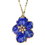 Carved Sodalite Flora Necklace - Large