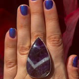 Chevron Amethyst Ring - Adjustable