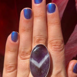 Chevron Amethyst Ring - Adjustable