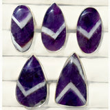 Chevron Amethyst Ring - Adjustable