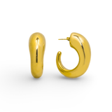 Chunky Gold Horn Hoop Earrings