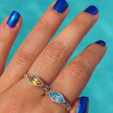 Marquise Eye Ring - Citrine & Blue Topaz