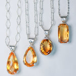 handmade citrine .925 sterling silver necklace tarnish free nickel free