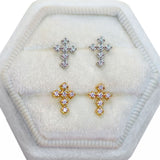 Crystal Cross Studs