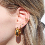 Gold Dome Hoop Earrings
