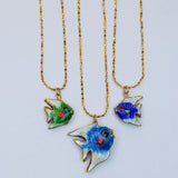 Enamel Angel Fish Necklace - Small