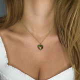 Enamel Cloisonné Heart Necklace