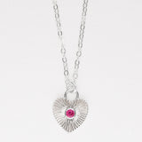 Etched Heart Necklace - Small