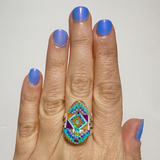 Faberge Egg Mosaic Inlay Ring