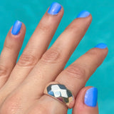 Faceted Dome Hollow Ring