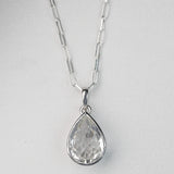 Quartz Paperclip Stunner Necklace - Silver