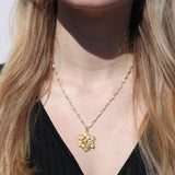 Filigree Gardenia Pearl Necklace