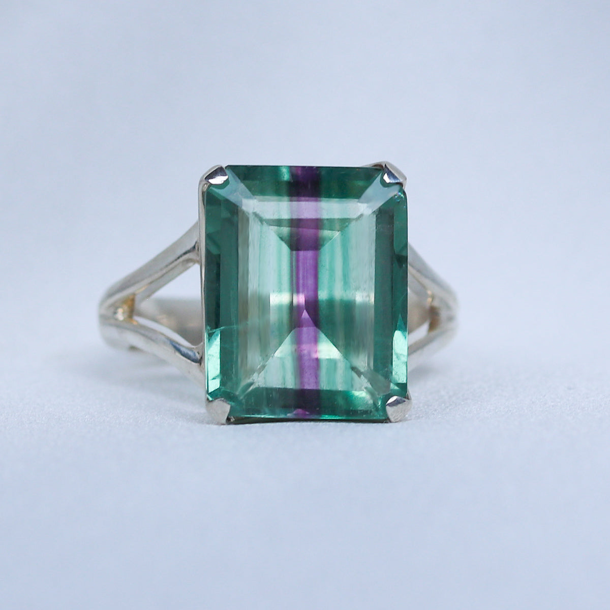 Custom natural Fluorite ring solid .925 sterling silver