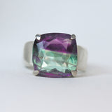 Custom natural Fluorite ring solid .925 sterling silver